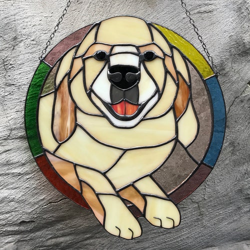Custom Photo Portrait Dog Cat Family - Personalized Stained Glass Wind - Wander Prints