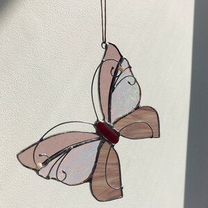 Stain Glass Butterfly Suncatcher, Home House Decor, Mother's Gift Wall Window Hangings Art Cling Moth Ornament Handbill Skipper Tiffany Gift