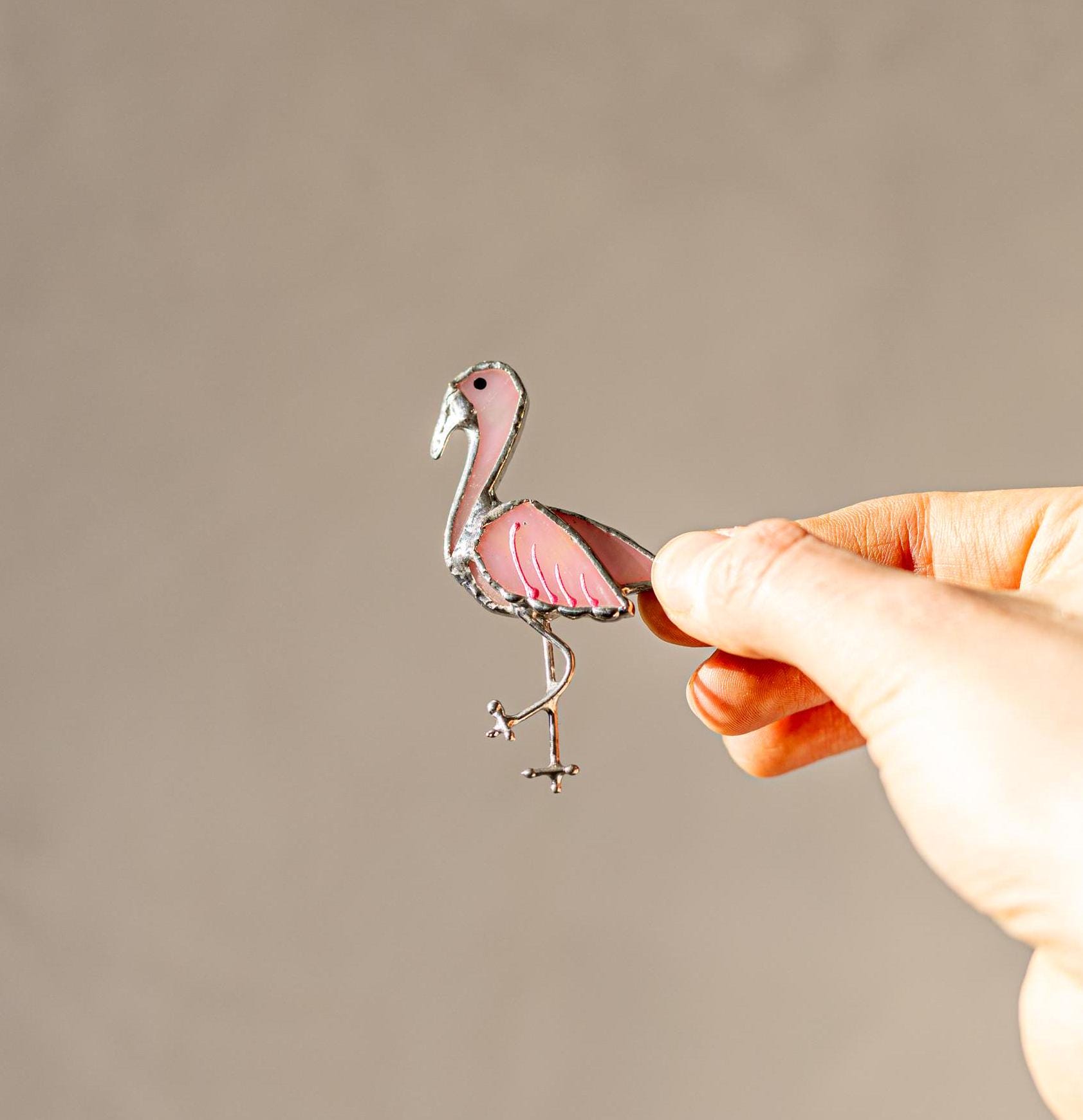 Flamingo Silver Pin - Etsy