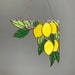 Yellow Corner Branch of lemons Panel Suncatcher Ornament Stain Glass Tiffany Home House Decor Window Wall Decoration Boho Nature Art Picture 