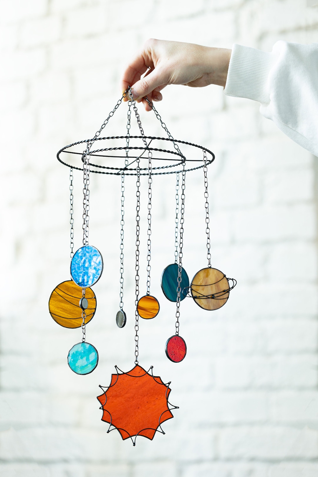Round Dream Sun Catcher Suncatcher Solar System Etsy