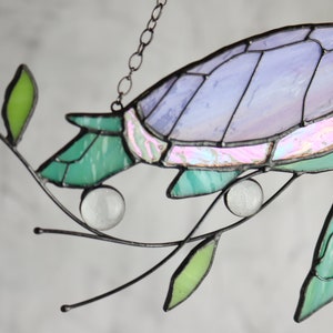 Turtle Suncatcher Stain Glass Decor Green Home House Window Wall Hangings Cling Ornament Gift House Grandma gift