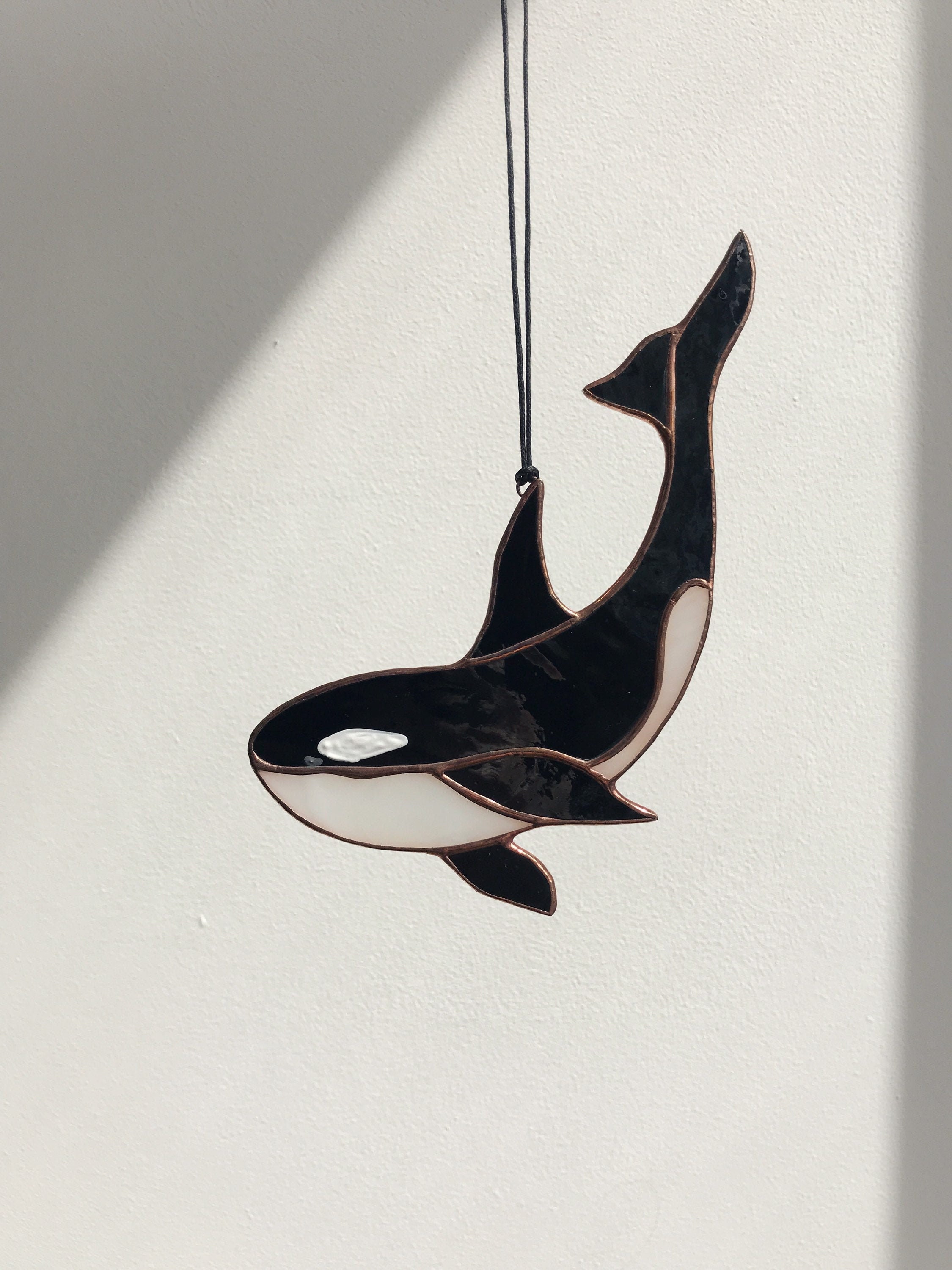 Black White Orca Fish Whale Sea Ocean Animal Stained Glass | Etsy