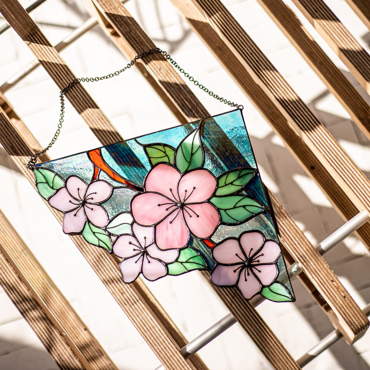 Stained Glass Art Corner Flower Suncatcher Window Wall Hangings Decoration Ornament Home House Decor Boho Art Mother's Day Gift - Etsy