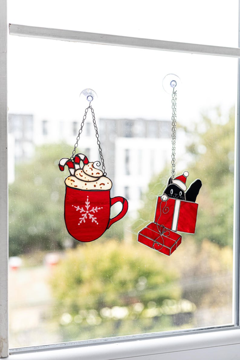 Santa Claus on a Bottle Christmas Sun Catchers Funny Gift Home Decor