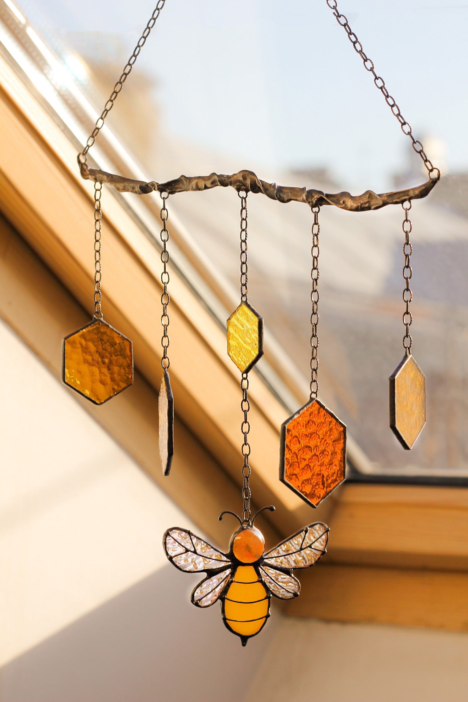 Yellow Bee Panel Suncatcher Dream Sun Catcher Etsy