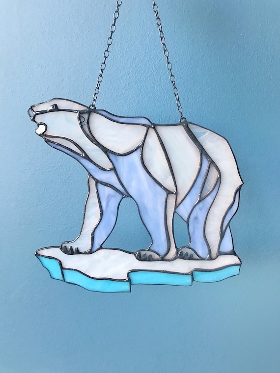 Acchiappasole In Vetro Colorato A Forma Di Orso - 20x20 Cm Con Catena, Per Finestra - 5