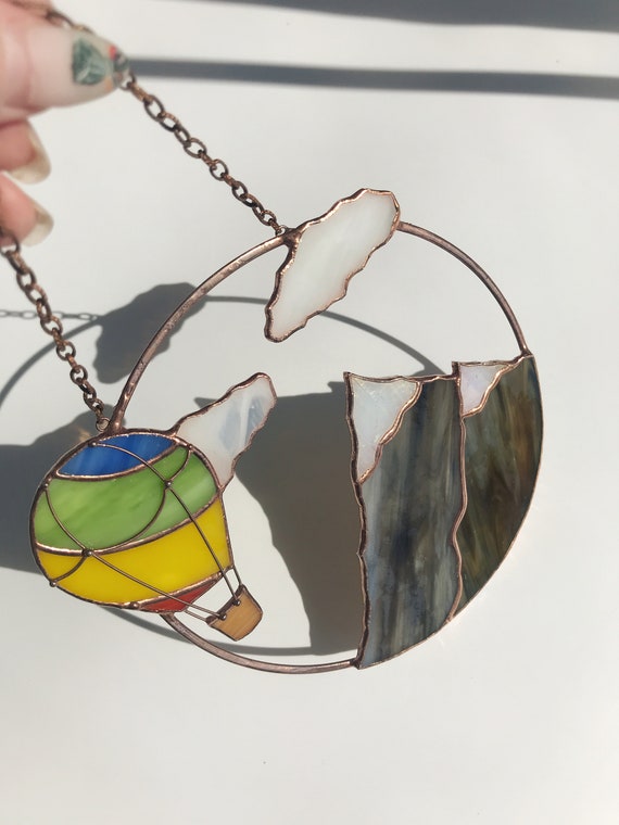 Lanterne Solaire En Forme De Montgolfière En Métal, Lampes Solaires Extérieures À Flamme