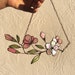 Sakura Twig Branch Tiffany Stained Glass Suncatcher Flower Gift for Woman Girl House Home Decor For Window Or Wall Mothers Day Pendant Leaf 