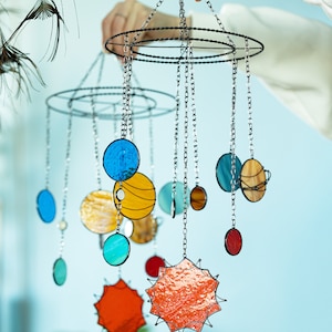 Round Dream Sun Catcher Planets Suncatcher Solar System Stained Glass Galaxy Home House Decor Window Wall Decoration  Art Living