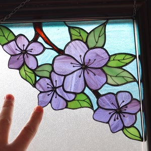 Stained Glass Art Corner Flower Suncatcher Window Wall Hangings Decoration Ornament Home House Decor Boho Art Mother's Day gift