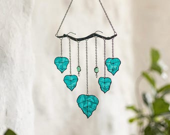 Green Dream Sun Catcher Suncatcher Stained Glass Mothers Gift Home House Decor Window Wall Decoration Art Living room