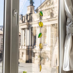 Traum Sonnenfänger Blätter Glasmalerei Dekor Fenster Wandbehang, Muttertagsgeschenk, Blätterkette