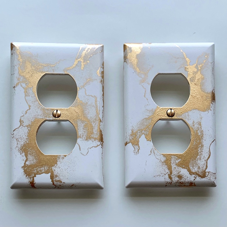 Metallic Gold Abstract Art Light Switch / Electrical Outlet Etsy