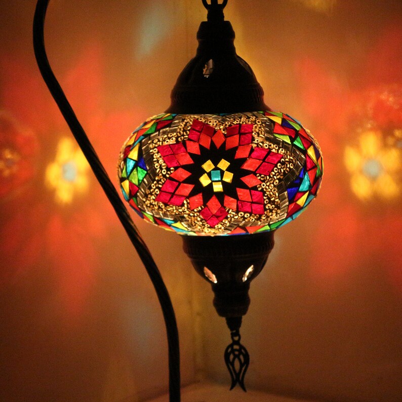Handmade Turkish Mosaic Table Lamp Turkish Lamp Lighting for Bedroom and Livingroom Led Bulb with Gift Box Decorative Moroccan Lamp