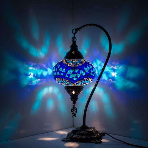 Lampe de chevet Bolide - bleu, Linge de maison et décoration