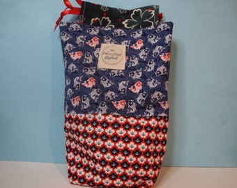 Chinese lucky fish design project bag - Crochet and knitting storage