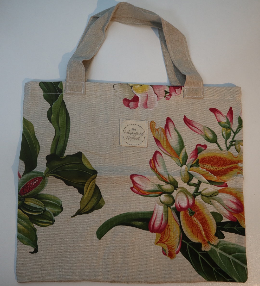 Beautiful Orchid Flower Market Tote Bag Handmade Foldable Etsy