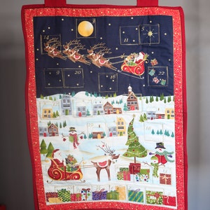 Handmade Traditional Advent Calendar Reusable Christmas Christmas scene image 1