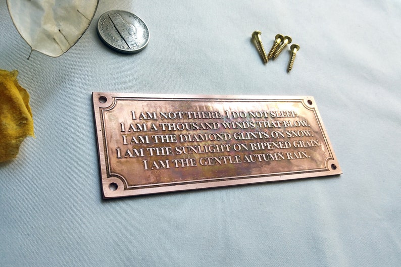 Bench Plate Bench Plaque Memorial Nameplate 100 Solid Etsy