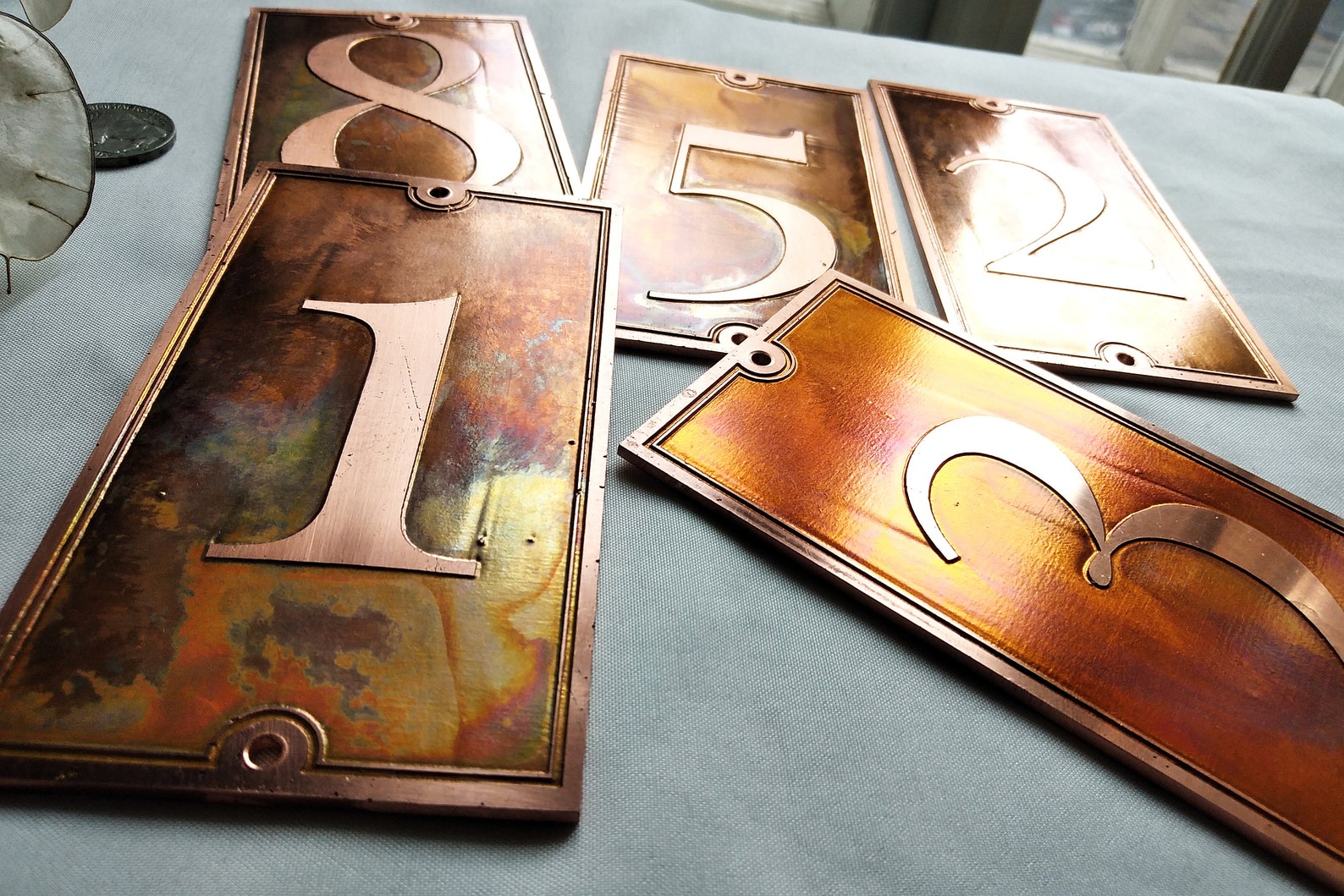 Copper Numbers House Door Numbers Address Sign Mailbox Etsy