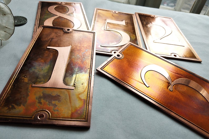 Copper Numbers House Door Numbers Address Sign Mailbox Etsy