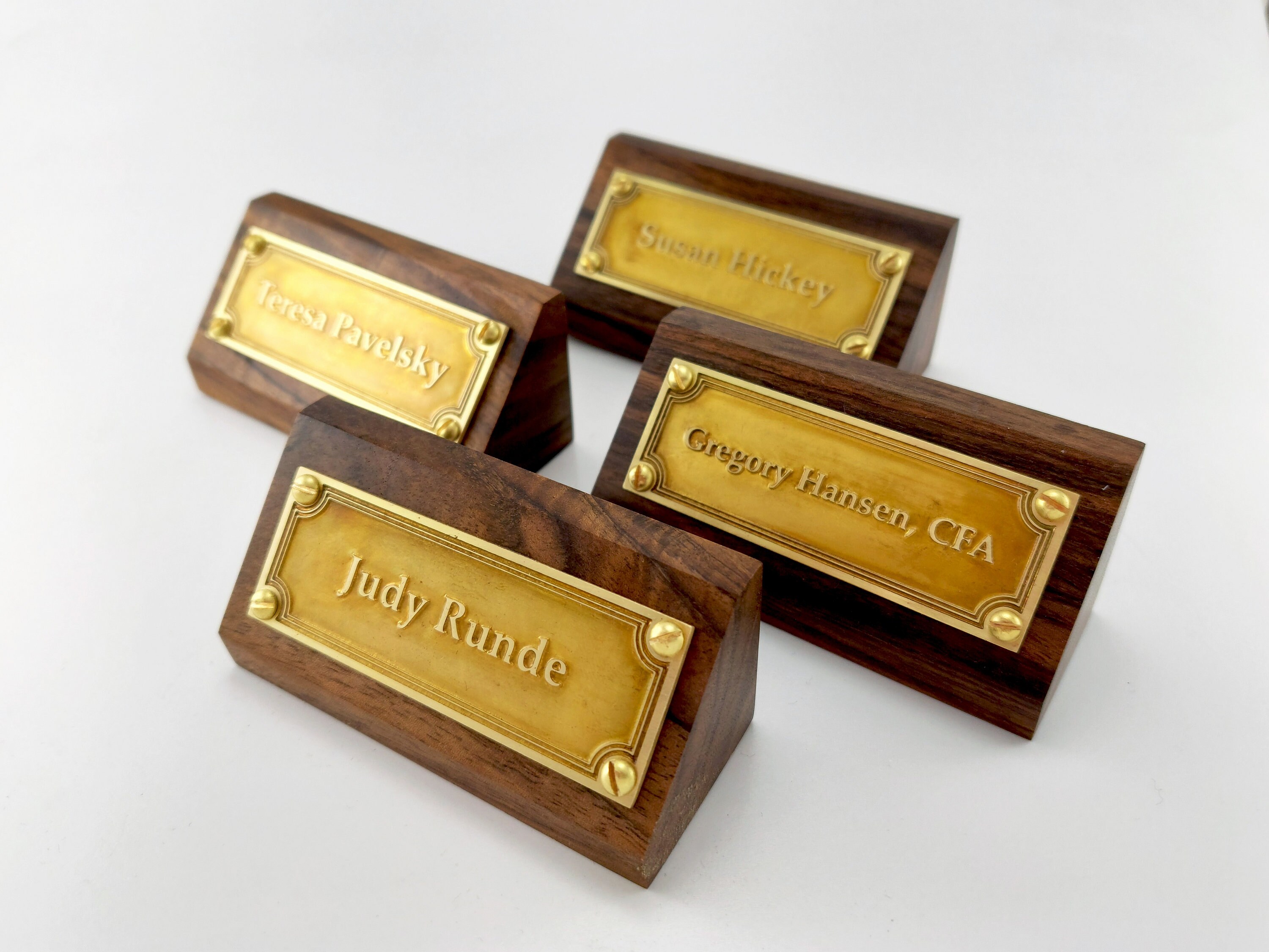 Personalised Brass Name Plate on a Walnut Block Profession Etsy