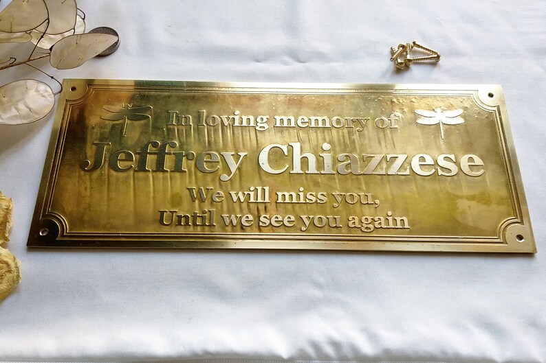 Brass Bench Plaque Memorial Nameplate Bench Name Plate 100 Etsy