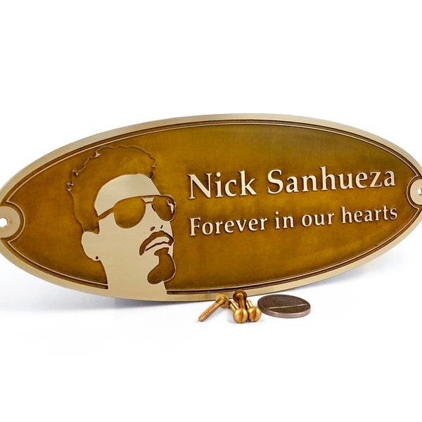 Oval Brass Badge, Name Plaque, Memorial Nameplate, Bench Plaque, 100% Solid Brass Nameplate #111