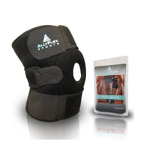 AllyFlex Patella Stabilizer Knee Brace for Arthritis Meniscus Tear ACL MCL, Open Patella Dual Stabilizers Neoprene Knee Support (Uni Size)