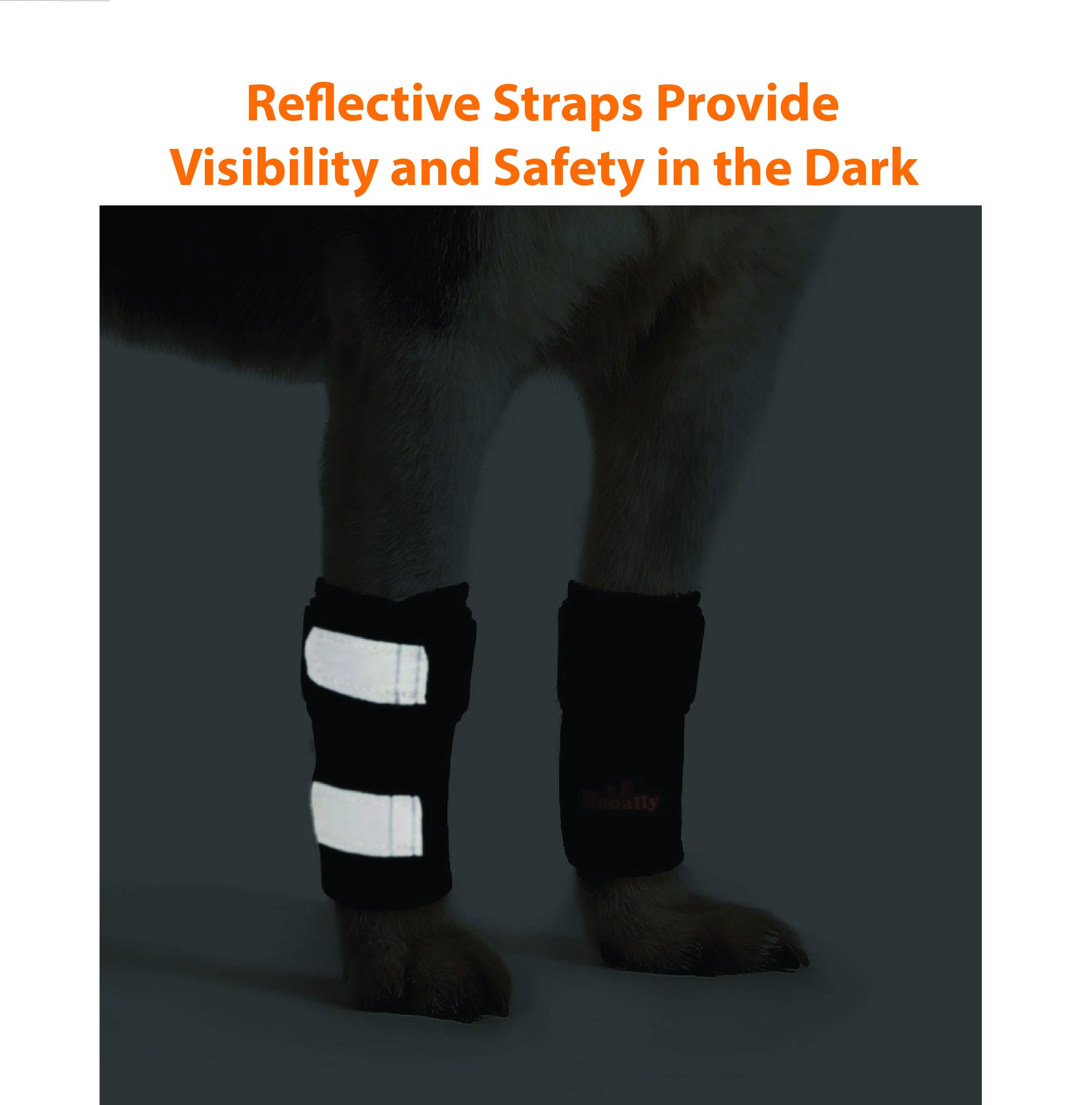 Dog & Cat Front Leg Braces Carpal Support With Safety Reflective Straps