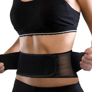 Lightweight Back Brace for Men & Women Under Uniform, Dual Medical 3D Lumbar Pads for Lower Back Pain Relief,Breathable Mesh with Adjustable