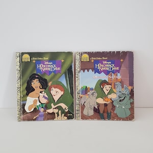90&#39;s Set of 2 Walt Disney The Hunchback of Notre Dame Little Golden Books Hardcover Pre-owned/Used