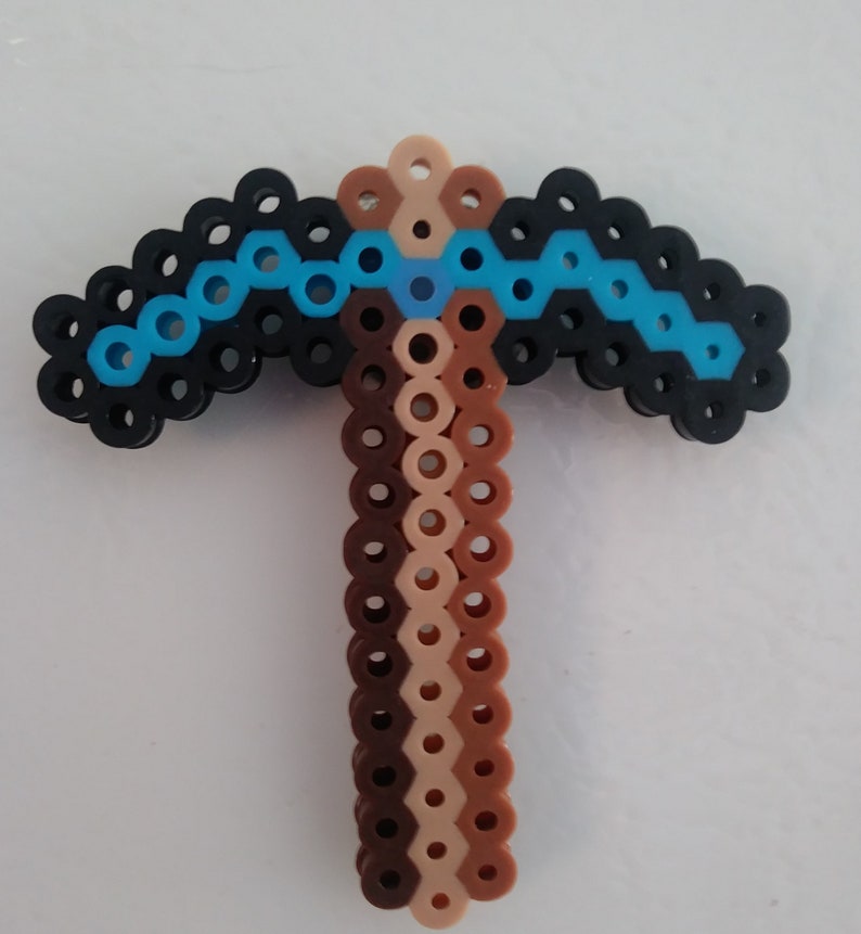 Perler bead pixel art Minecraft swordaxe hatchet club Etsy Österreich