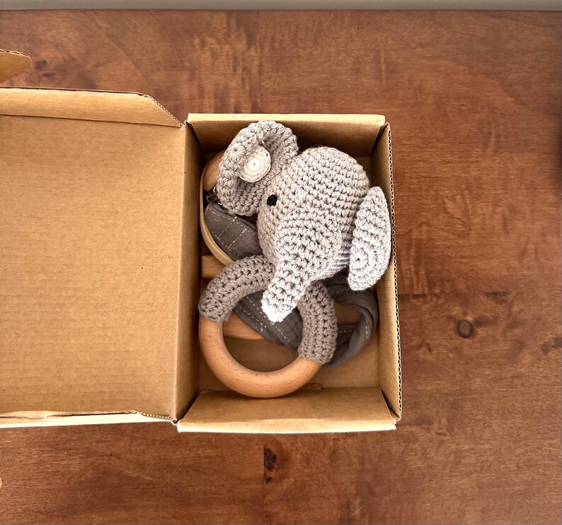 Celebration Bamboo Kimono Newborn Gift Set with Elephant Gift Box - Spring Sky Rainbows