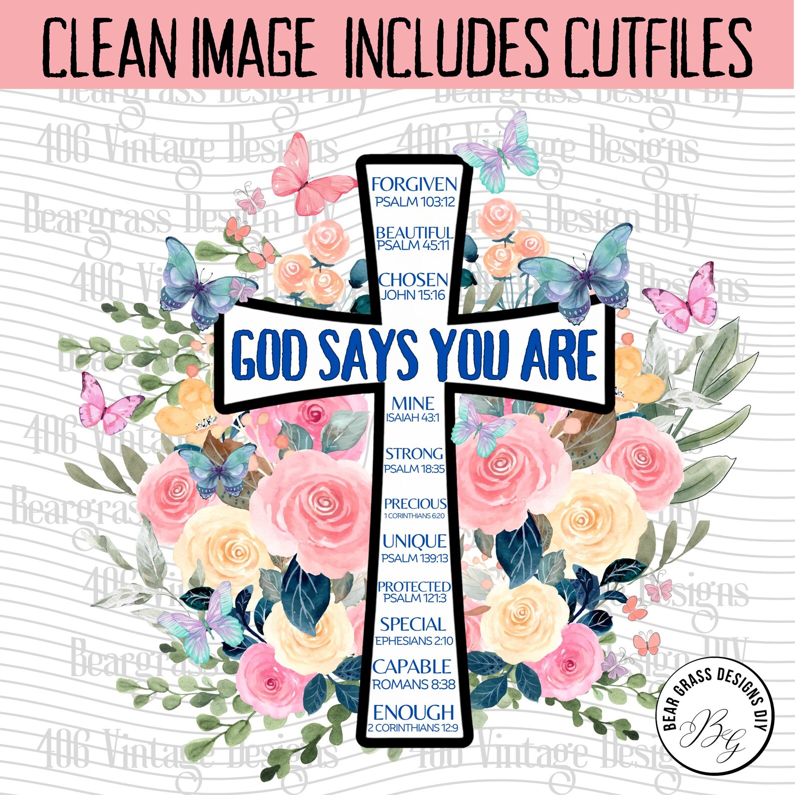God Says You Are Cross SVG PNG Jpg Pdf Instant Download Bible Verses ...