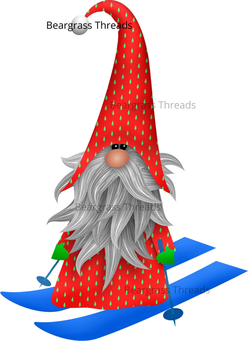 Download Christmas Gnome Skiing Clip Art Sublimation Printable | Etsy