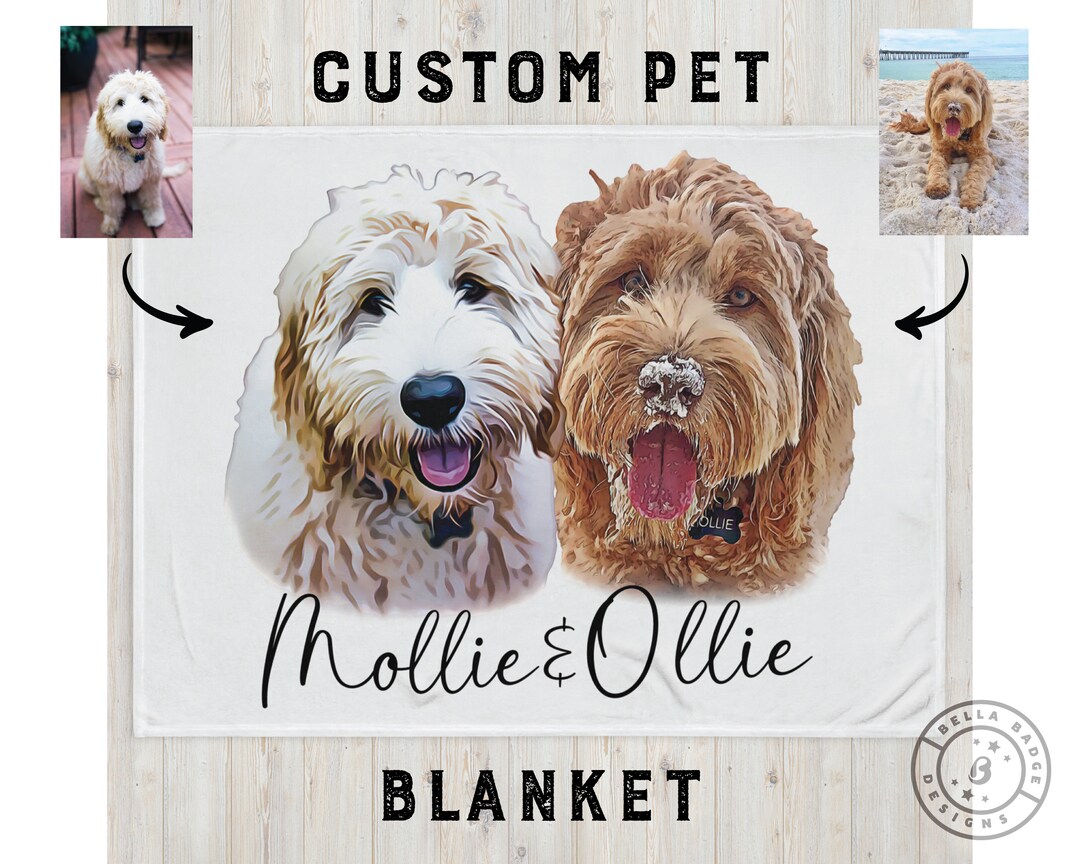Custom Dog Blanket Personalized Dog Throw Blanket Dog Face Blanket Custom Pet Photo Blanket Dog