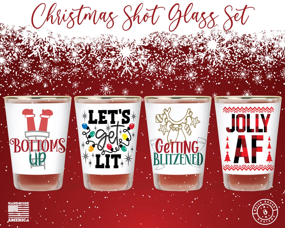 Christmas Shot Glass Set Christmas Party Favors Xmas Party Shot Glasses