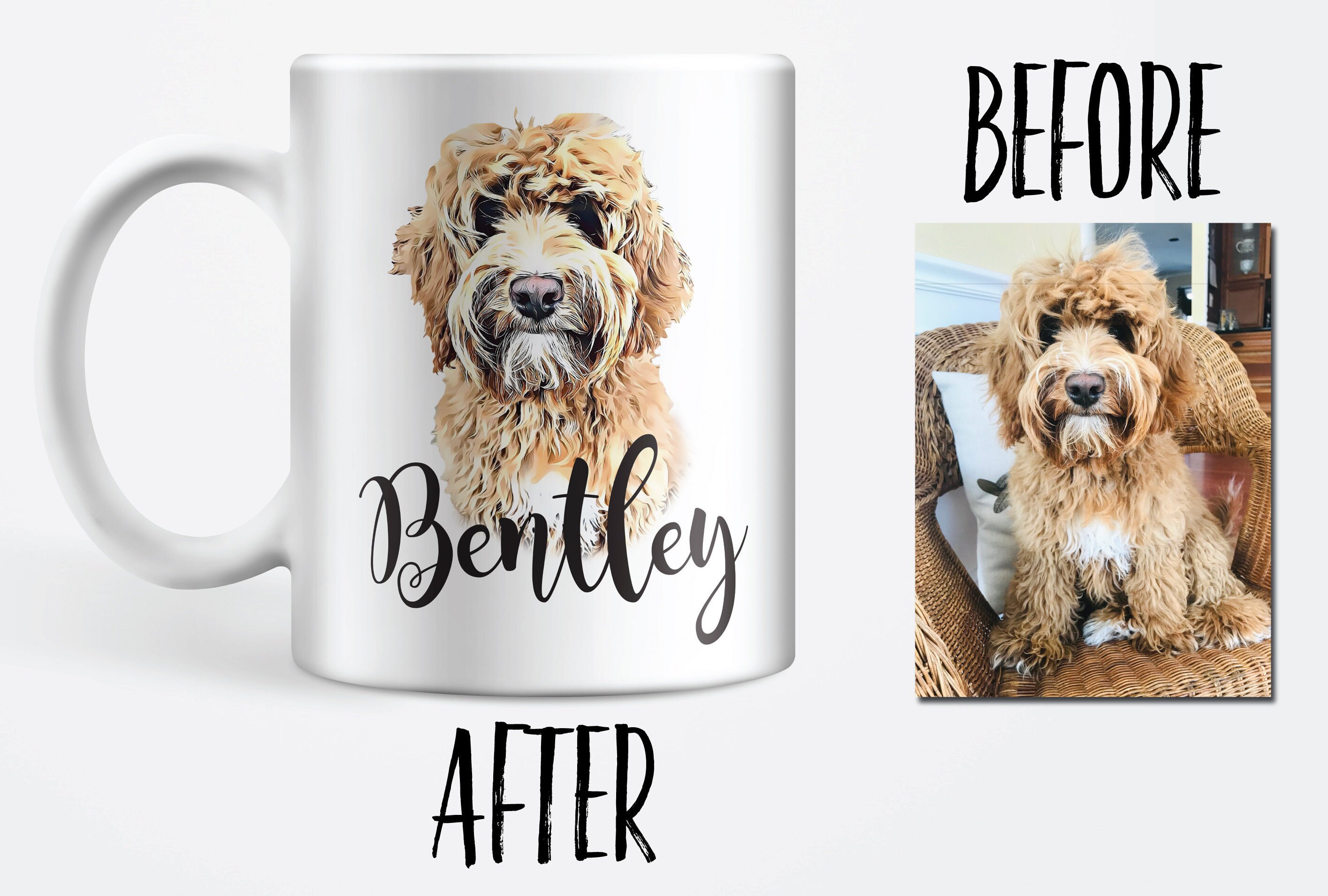 UK Custom Dog Mug - Personalized Dog Coffee Cup - Dog Face Mug - Cust…