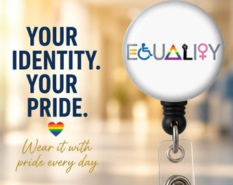 Equality Badge Reel | Pride Rainbow LGBTQ ID Holder | Ally Gift