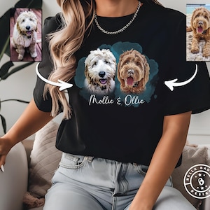 Custom Dog Shirt with Photo, Personalized Pet T Shirt, Dog Picture Shirt, Custom Pet Shirt, Dog Mom Gift, Pet Portrait Tee image 1
