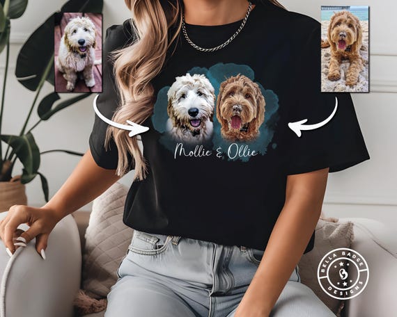 Custom Dog Shirt with Photo, Personalized Pet T Shirt, Dog Picture Shirt, Custom Pet Shirt, Dog Mom Gift, Pet Portrait Tee