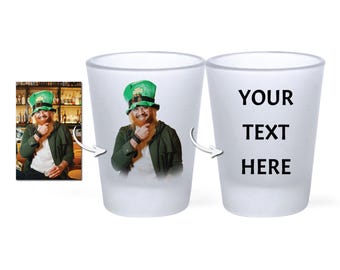 Vaso de chupito personalizado con foto, vaso de chupito esmerilado personalizado, vaso de chupito con imagen, vaso de chupito personalizado con foto, regalo para él o ella.