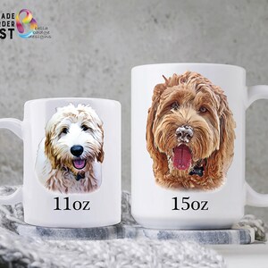 Taza personalizada para perros, taza personalizada para mascotas, taza personalizada para perros, taza de café con retrato de mascota, taza con foto personalizada, regalo para mamás de perros imagen 4