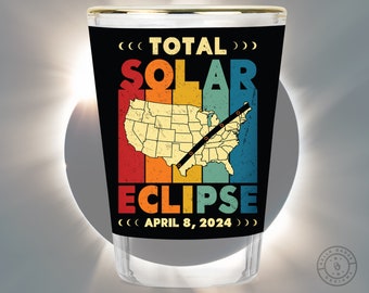 Celebrate the Total Solar Eclipse on April 8th, 2024 with this Unique Shot Glass