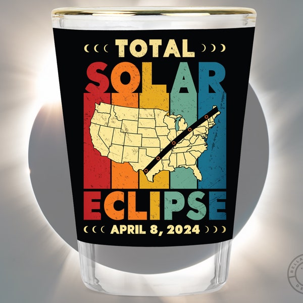 Celebrate the Total Solar Eclipse on April 8th, 2024 with this Unique Shot Glass