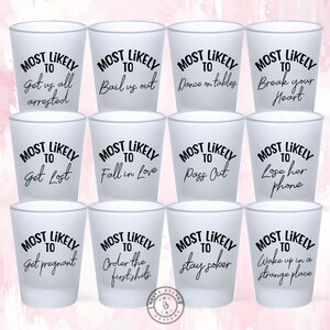 Most Likely To Shot Glasses – Bachelorette Party Favor Game
