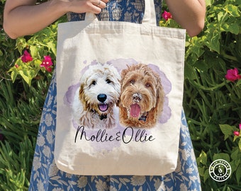 Sac fourre-tout personnalisé pour animal de compagnie - Sac fourre-tout personnalisé pour chien - Sac fourre-tout pour chien - Sac fourre-tout pour chat - Cabas personnalisé pour chien - Cadeau personnalisé pour amoureux des chiens