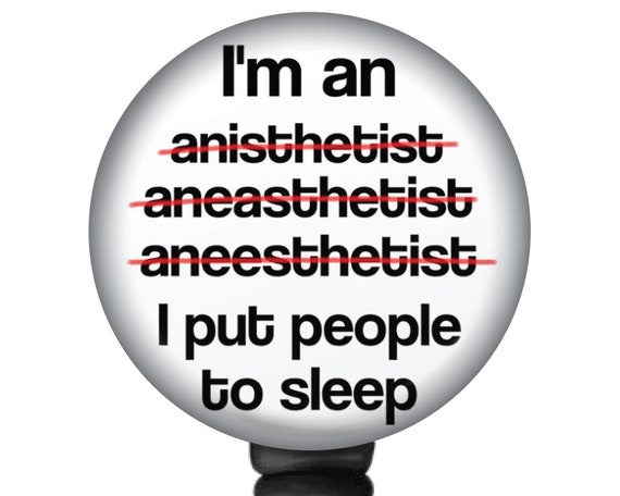 Funny Anesthesiologist Badge Reel: CRNA Gift ID Holder